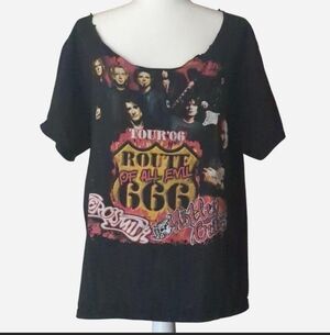🎸 RARE VINTAGE 2006 Aerosmith x Mötley Crüe "Route of All Evil" Tour Tee